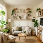 A beautifully organized living space demonstrating the best apartment storage solutions for renters and frequent movers.